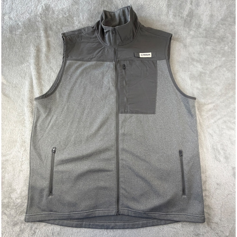 Magellan Outdoors Vest Mens 2XL Gray Fish Gear Classic Fit Moisture Wicking